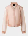 Akris Taide Techno Stretch Tulle Bomber Jacket In Seashell
