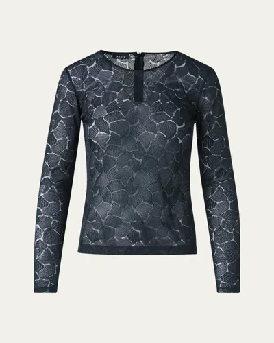 Akris Techno Broken Stone Jacquard Long-sleeve Shirt In Black