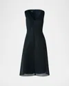 Akris Techno Grid V-neck Midi Dressi In Multi