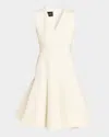 Akris Techno Neoprene Fit-and-flare Dress In White