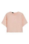 Akris Techno Organza Boxy Top In Peach
