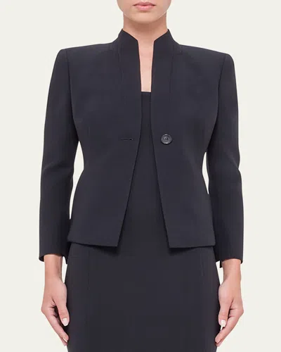 Akris Temptation Wool Jacket In Navy