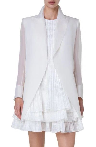 Akris Teodore Silk Gauze Oversize Blazer Jacket In Ecru