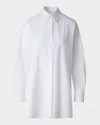 Akris Oversize Pleated Panel Cotton Voile Button-up Shirt In Pure White