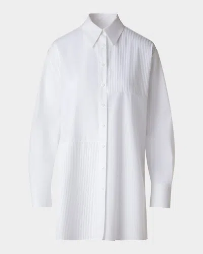 AKRIS TEXTURED COTTON VOILE OVERSIZED SHIRT