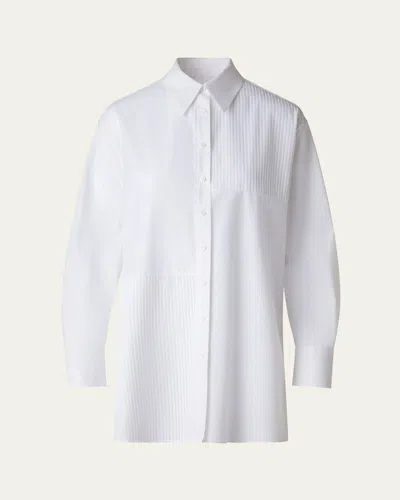 AKRIS TEXTURED COTTON VOILE OVERSIZED SHIRT