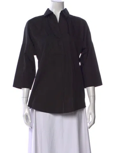 Pre-owned Akris Three-quarter Sleeve Blouse In Black