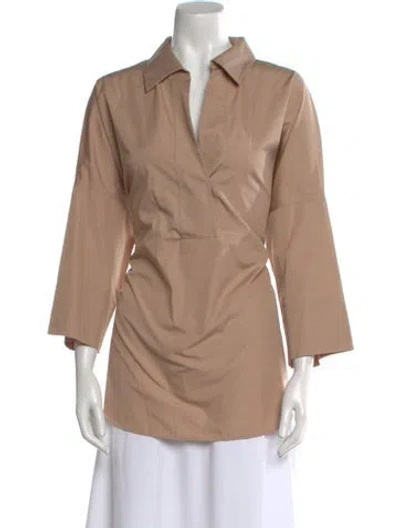 Pre-owned Akris Three-quarter Sleeve Polo In Neutral