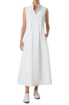 Akris Flared Cotton Double-weave Midi Dress In Pure White