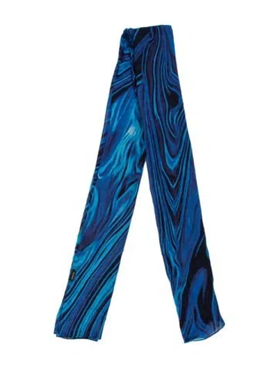 Pre-owned Akris Tie-dye Print Scarf In Blue