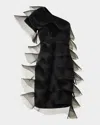 Akris Tiered Diagonal Crinoline Ruffles One-shoulder Mini Dress In Black