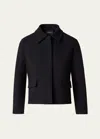 Akris Timo Wool Crepe Short Jacket In Black