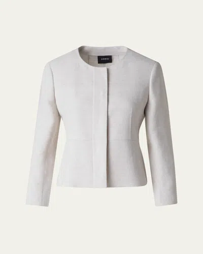 Akris Tina Double-face Fitted Jacket In Greige