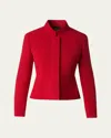 Akris Tino Fitted Wool Jacket In Ruby