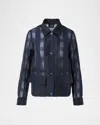 Akris Tom Organdy Plaid Short Jacket In Blue