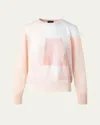 Akris Trapeze Rayonnant Intarsia Double-layer Knit Sweater In Seashell