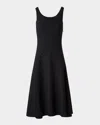 Akris Trapezoid Jacquard Sleeveless Dress In Black