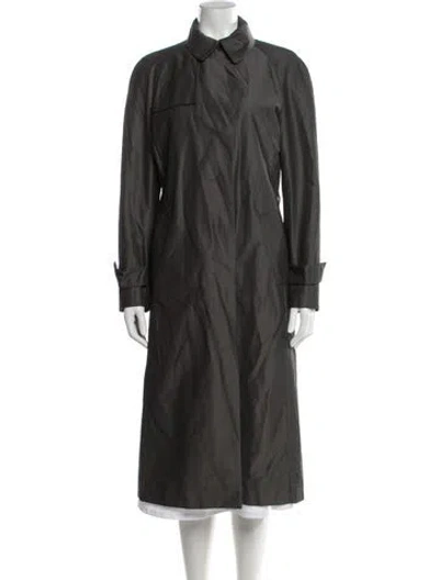 Pre-owned Akris Trench Coat In Gray