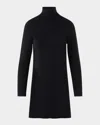 Akris Turtleneck Cashmere-silk Milano Knit Tunic Sweater In Black