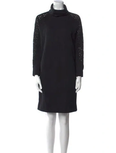Pre-owned Akris Turtleneck Mini Dress W/ Tags In Black