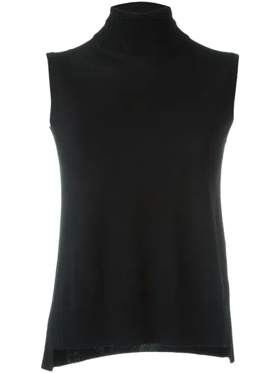 Akris Turtleneck Sleeveless Knitted Top In Black