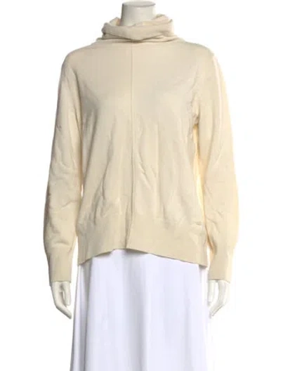 Pre-owned Akris Turtleneck Sweater In White
