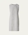 Akris Tweed Boucle Sheath Dress In Ecru-black