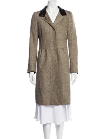 Pre-owned Akris Tweed Coat In Brown