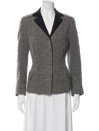 Pre-owned Akris Tweed Pattern Blazer In Black