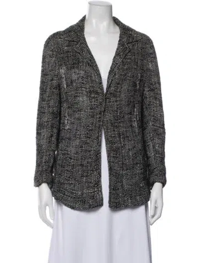 Pre-owned Akris Tweed Pattern Blazer In Blue