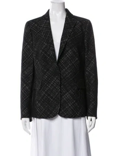Pre-owned Akris Tweed Pattern Blazer In Blue