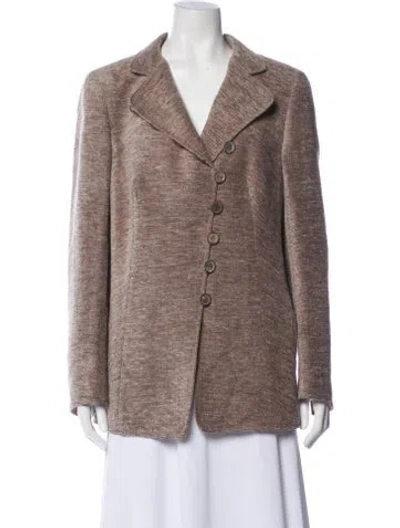 Pre-owned Akris Tweed Pattern Blazer In Brown