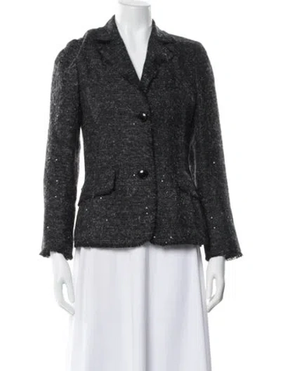 Pre-owned Akris Tweed Pattern Blazer In Gray