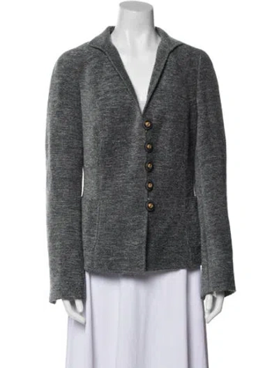 Pre-owned Akris Tweed Pattern Blazer In Gray