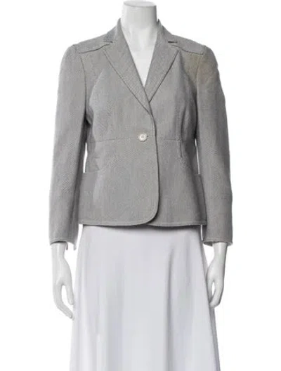 Pre-owned Akris Tweed Pattern Blazer In Grey