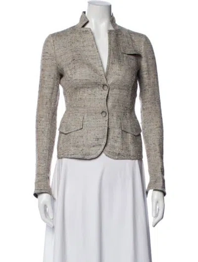 Pre-owned Akris Tweed Pattern Blazer In Neutrals