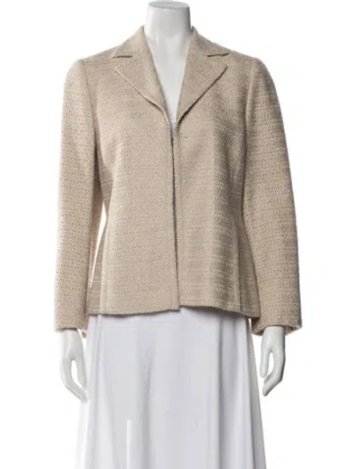 Pre-owned Akris Tweed Pattern Blazer In Neutrals