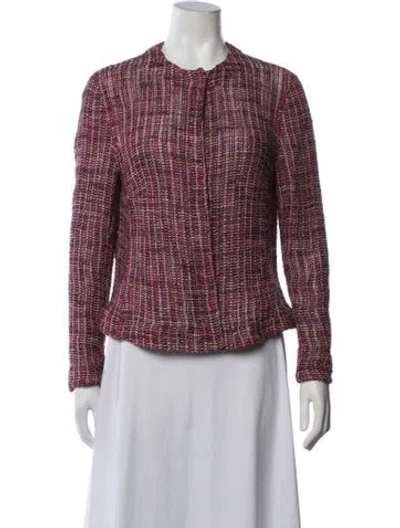 Pre-owned Akris Tweed Pattern Blazer In Pink