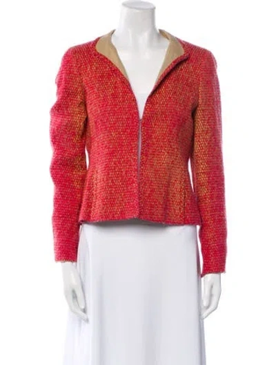 Pre-owned Akris Tweed Pattern Blazer In Red