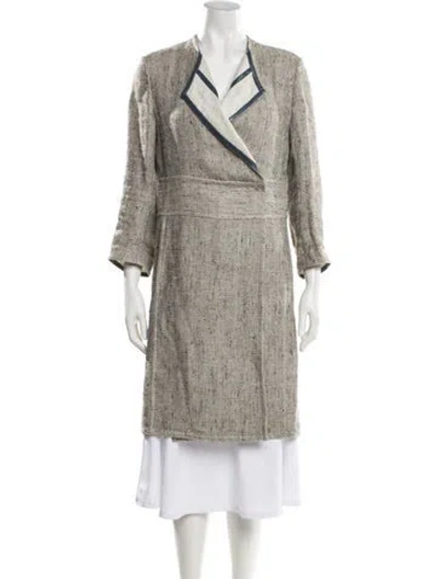 Pre-owned Akris Tweed Pattern Coat In Neutral