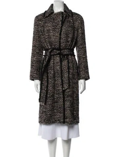 Pre-owned Akris Tweed Pattern Coat In Neutrals