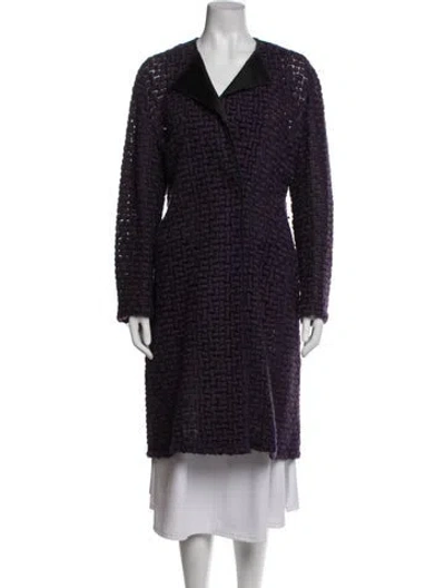 Pre-owned Akris Tweed Pattern Coat In Purple