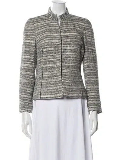 Pre-owned Akris Tweed Pattern Evening Jacket In Black