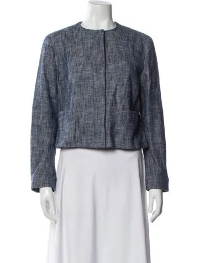 Pre-owned Akris Tweed Pattern Evening Jacket In Blue