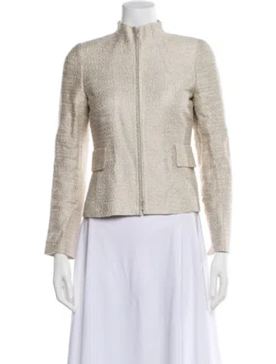 Pre-owned Akris Tweed Pattern Evening Jacket In Neutral