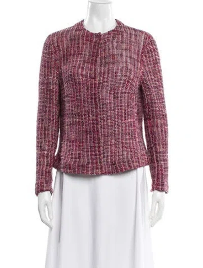 Pre-owned Akris Tweed Pattern Evening Jacket In Pink