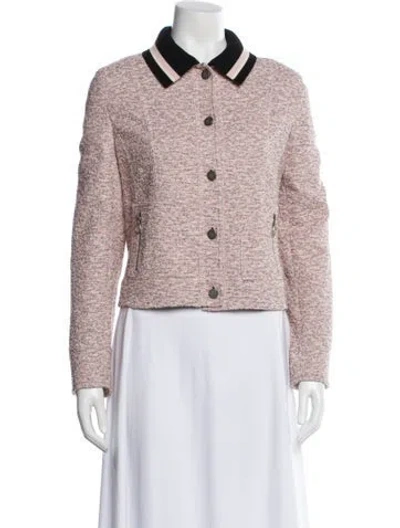 Pre-owned Akris Tweed Pattern Evening Jacket In Pink