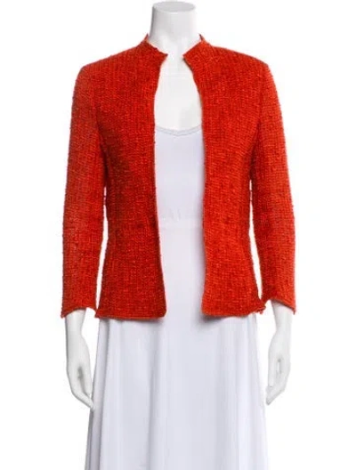 Pre-owned Akris Tweed Pattern Evening Jacket In Red