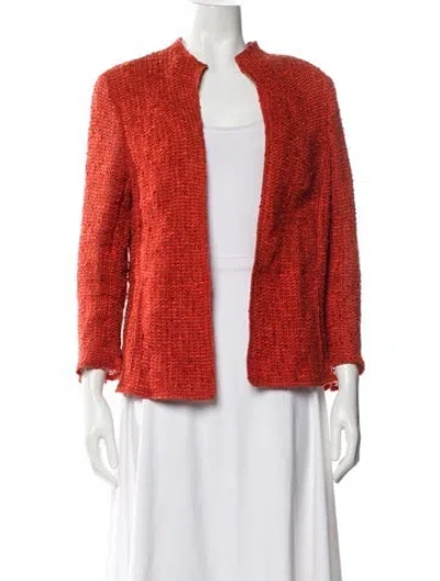 Pre-owned Akris Tweed Pattern Evening Jacket In Red