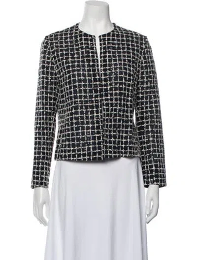Pre-owned Akris Tweed Pattern Jacket In Blue